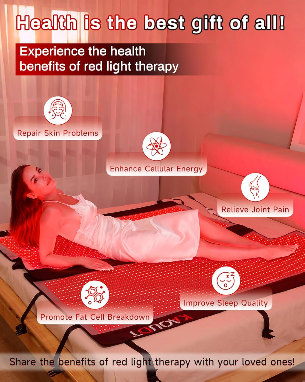 2025 Red Light Therapy Mat, Medical-Grade TPU, 2570 LEDs, 73"x33"