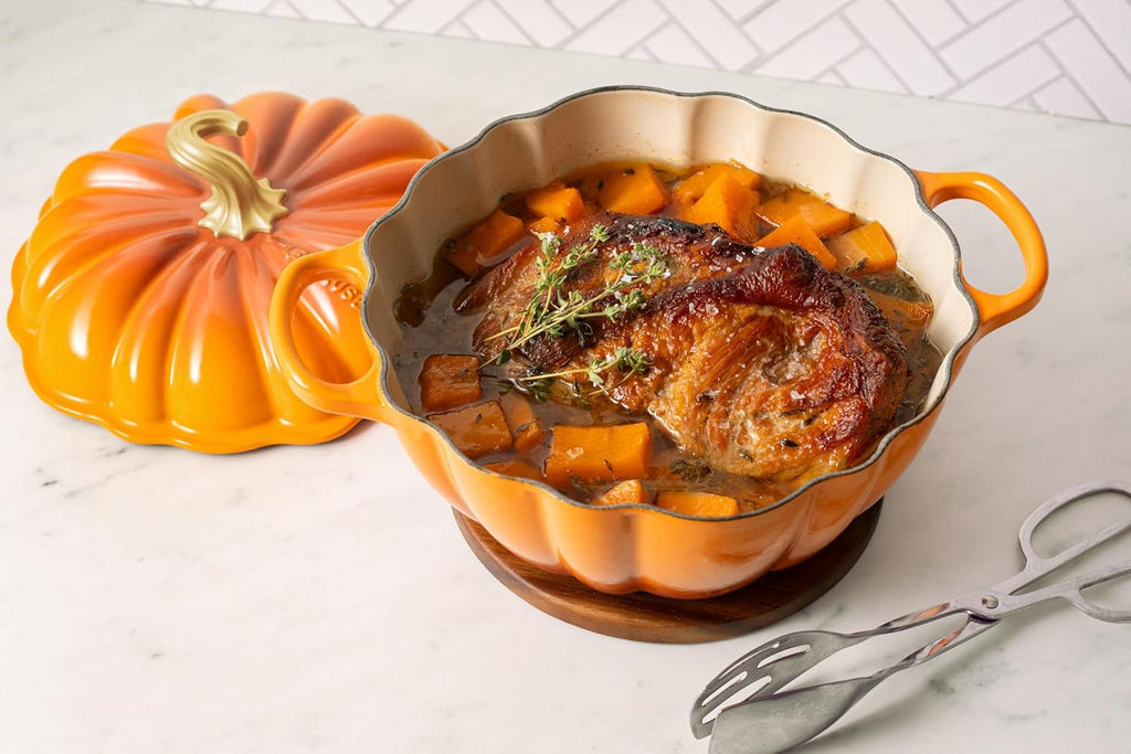 Le Creuset Pumpkin Cocotte 4 qt. Cast Iron Persimmon Gold Knob