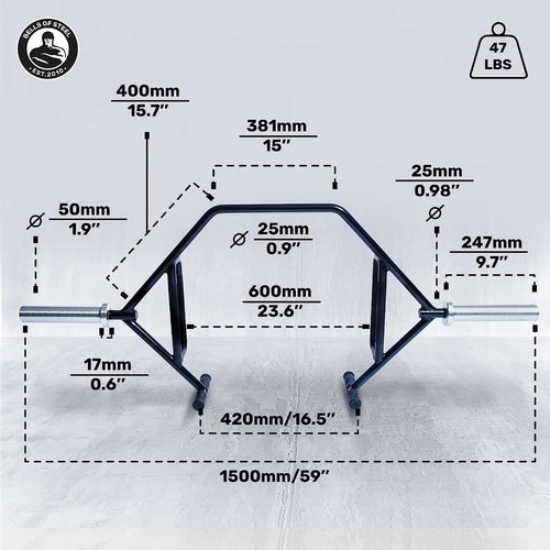 Bells of Steel Trap Bar, Hex Deadlift Bar, 700lb Capacity