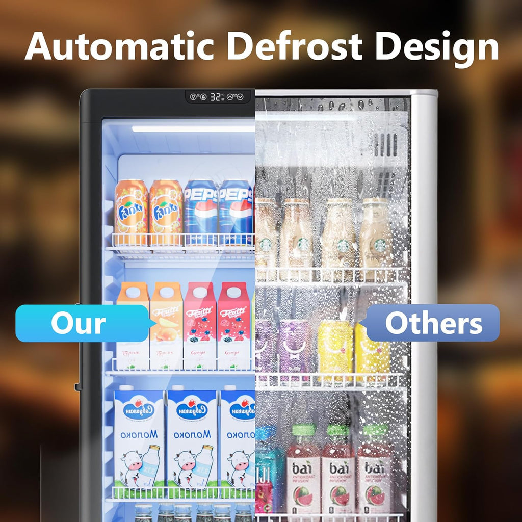 6 Cu.Ft Commercial Display Refrigerator with Glass Door & Lock