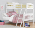 DHP Airlie Twin Over Full Bunk Bed, White, Wood, Ladder & Rails