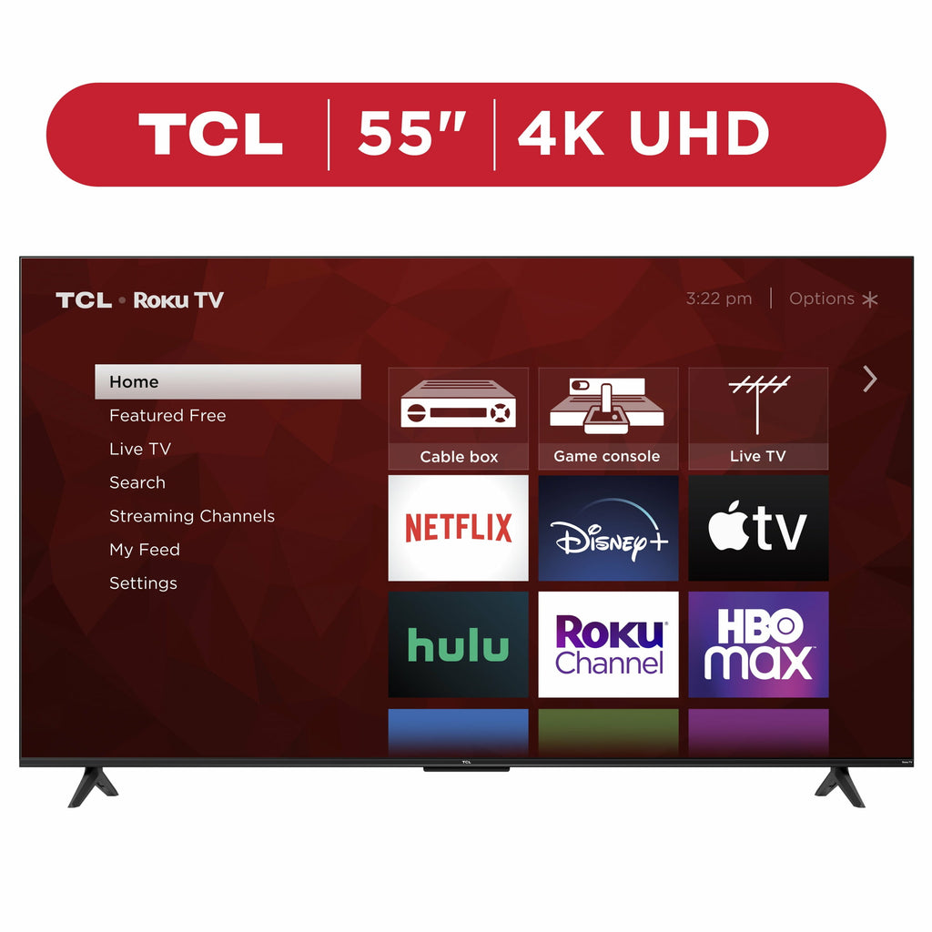 TCL 55′′ 4-Series 4K UHD HDR Smart TV with Roku, Voice Control, and 4 HDMI Inputs
