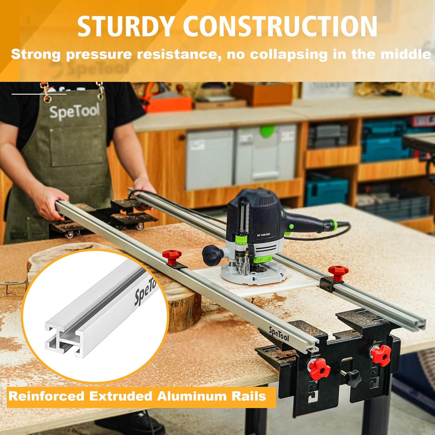 SpeTool Router Sled Kit, 48", 3-Axis Height Adjustment