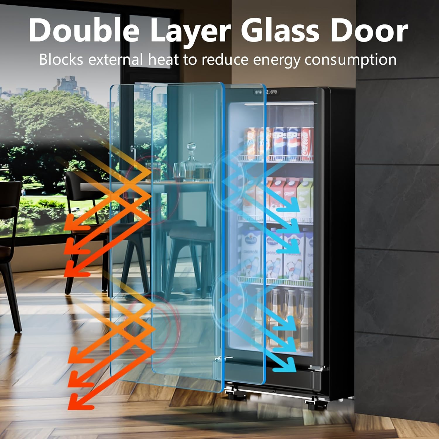6 Cu.Ft Commercial Display Refrigerator with Glass Door & Lock