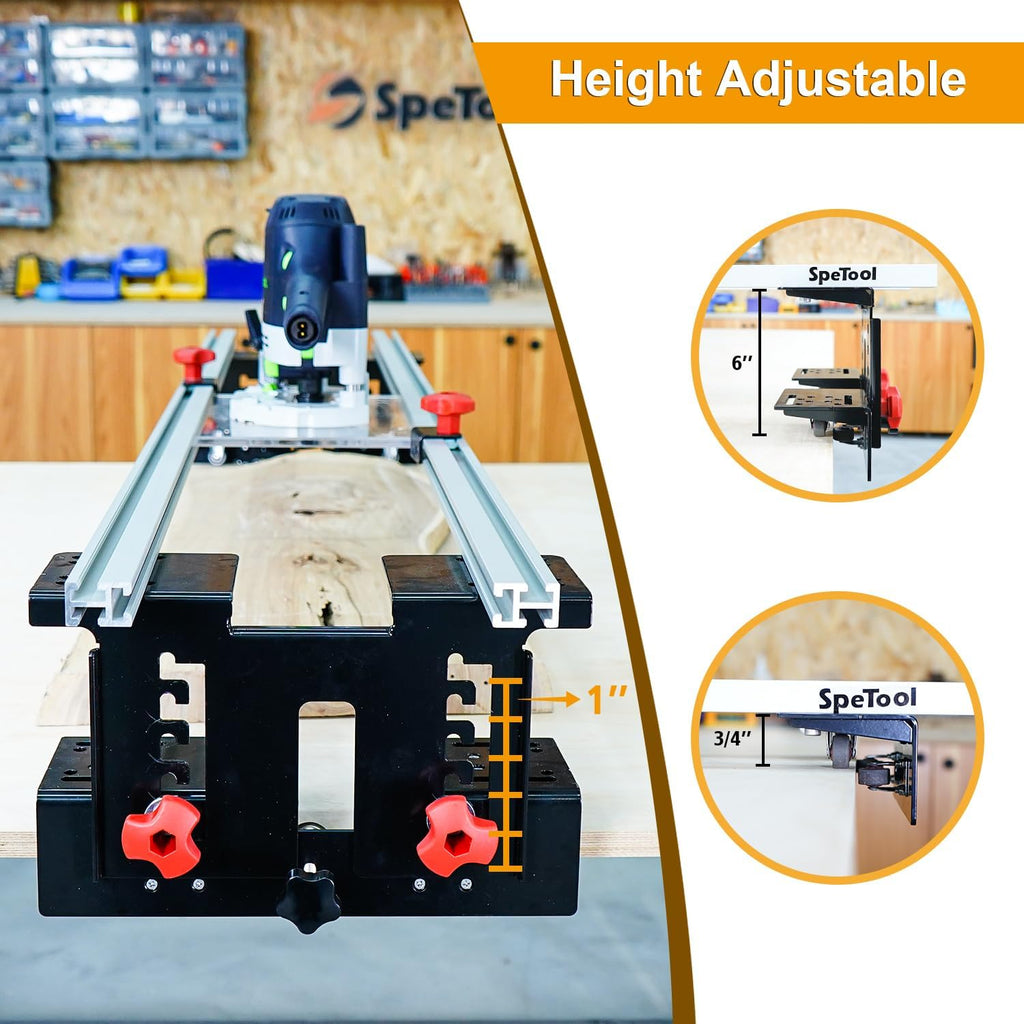 SpeTool Router Sled Kit, 48", 3-Axis Height Adjustment