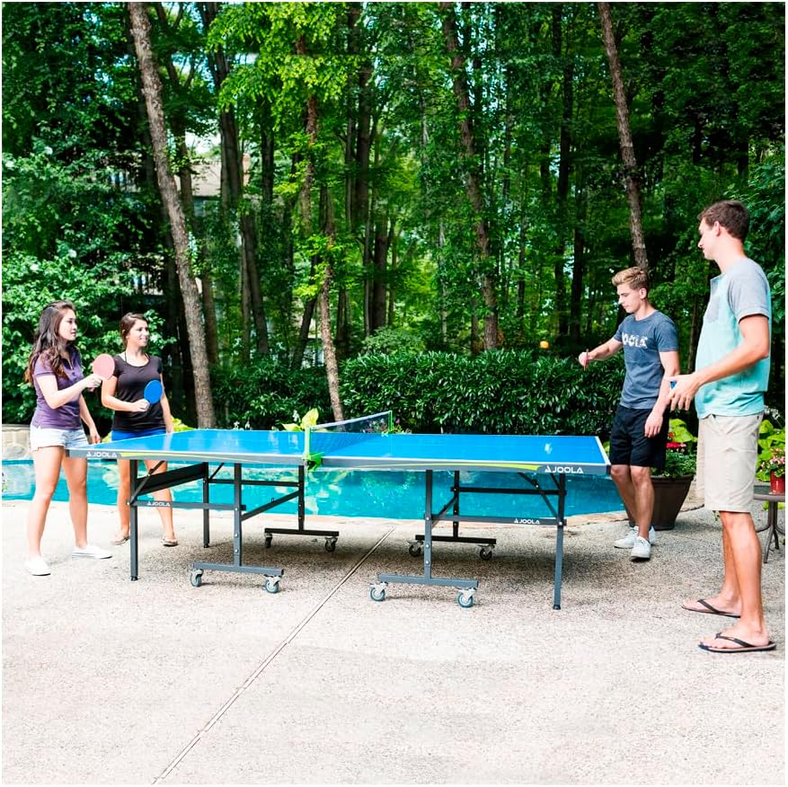 JOOLA Outdoor Table Tennis Table, Hybrid Dining/Conference, Concrete Look