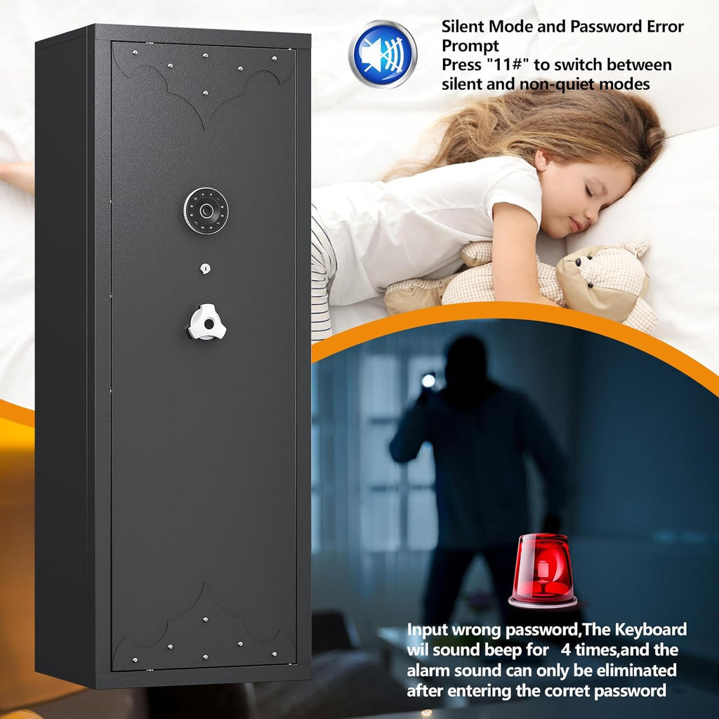 KAER 12–15 Gun Safe with Digital Keypad & Adjustable Shelves