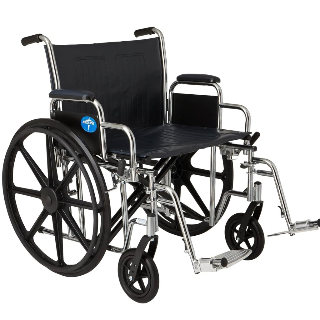 Medline Excel Bariatric Wheelchair, 24" Seat, 500 LBS Capacity