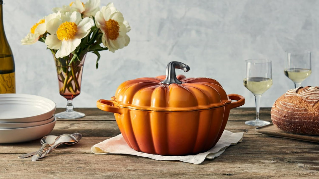 Le Creuset Pumpkin Cocotte 4 qt. Cast Iron Persimmon Gold Knob