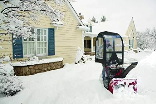 Arnold Deluxe Universal Snow Thrower Cab, Black – Fits Most Two & Three-Stage Snow Blowers, Includes Storage Pouch & Reflective Fabric