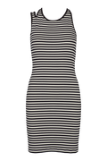 Robe Asymétrique Ludmilla – Blanc/Noir Murmure
