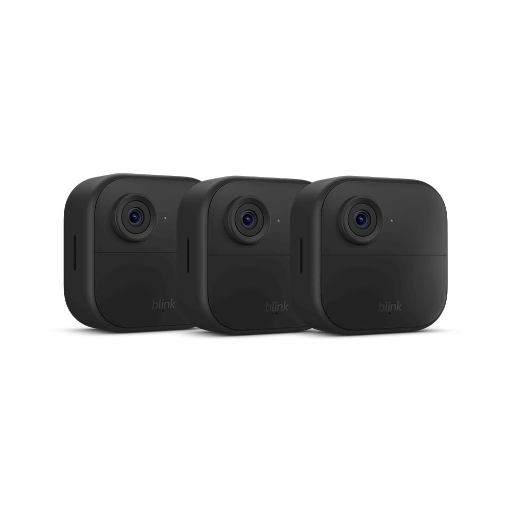 Blink Outdoor 4 Smart Security Camera System – 1080p HD, Wire-Free, 2-Year Battery, Alexa Compatible, 3 Cameras Included