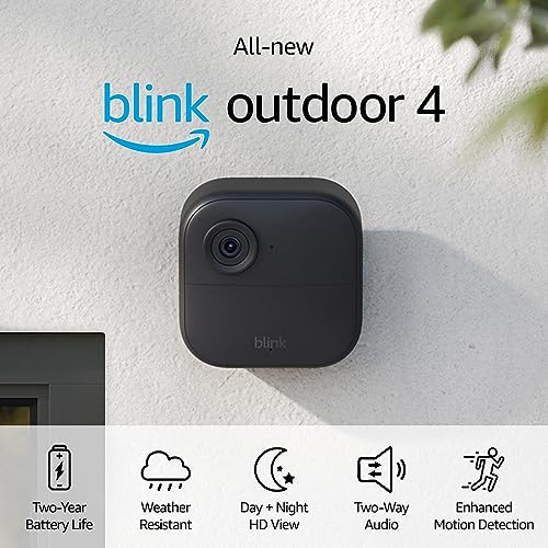 Blink Outdoor 4 Smart Security Camera System – 1080p HD, Wire-Free, 2-Year Battery, Alexa Compatible, 3 Cameras Included