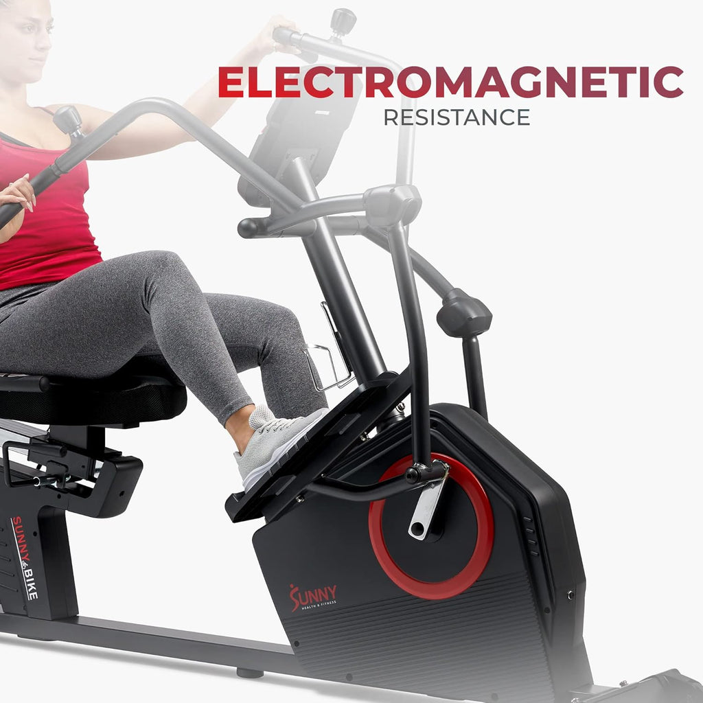 Sunny Elite Recumbent Cross Trainer, Arm/Leg Workout, Bluetooth App