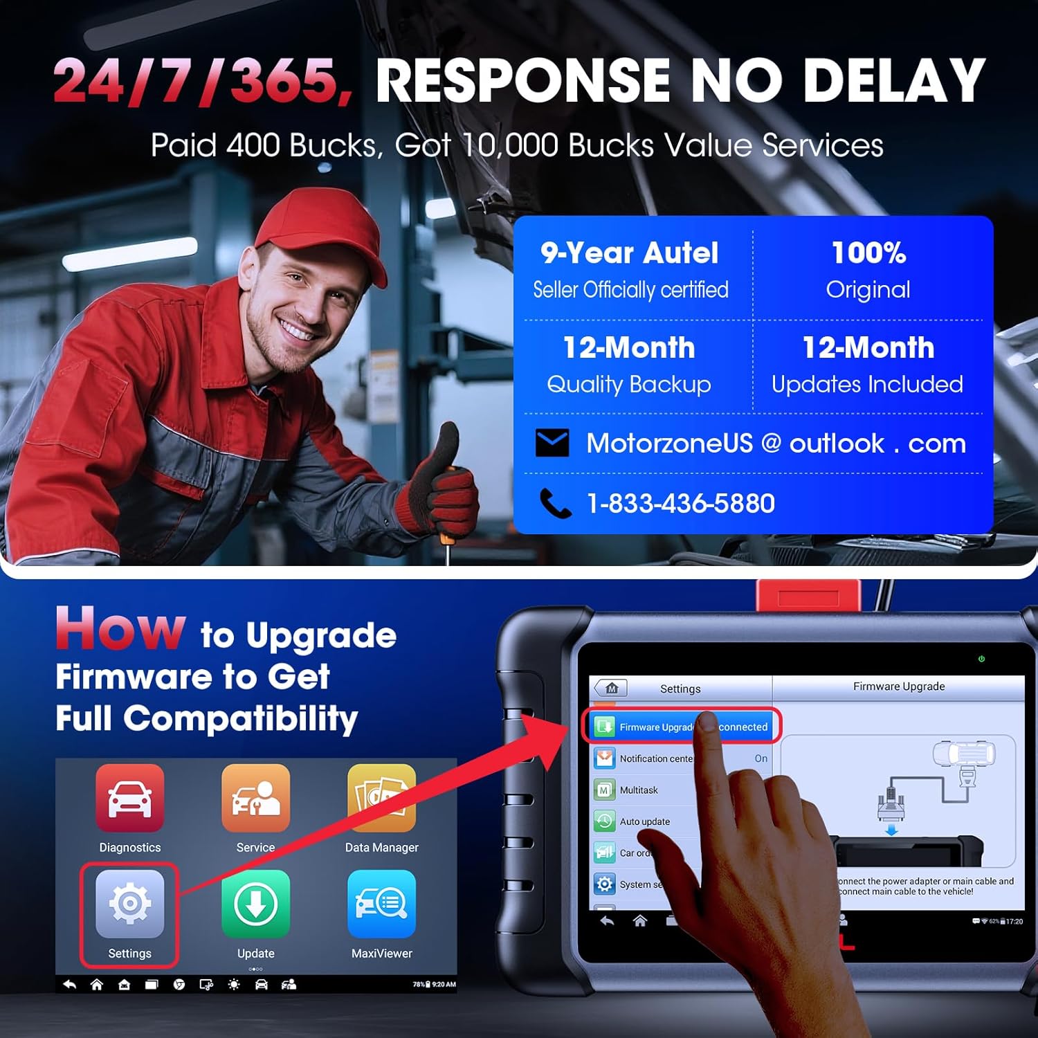 Autel MaxiCOM MK808S Scanner, Bidirectional, All-System Diagnostic