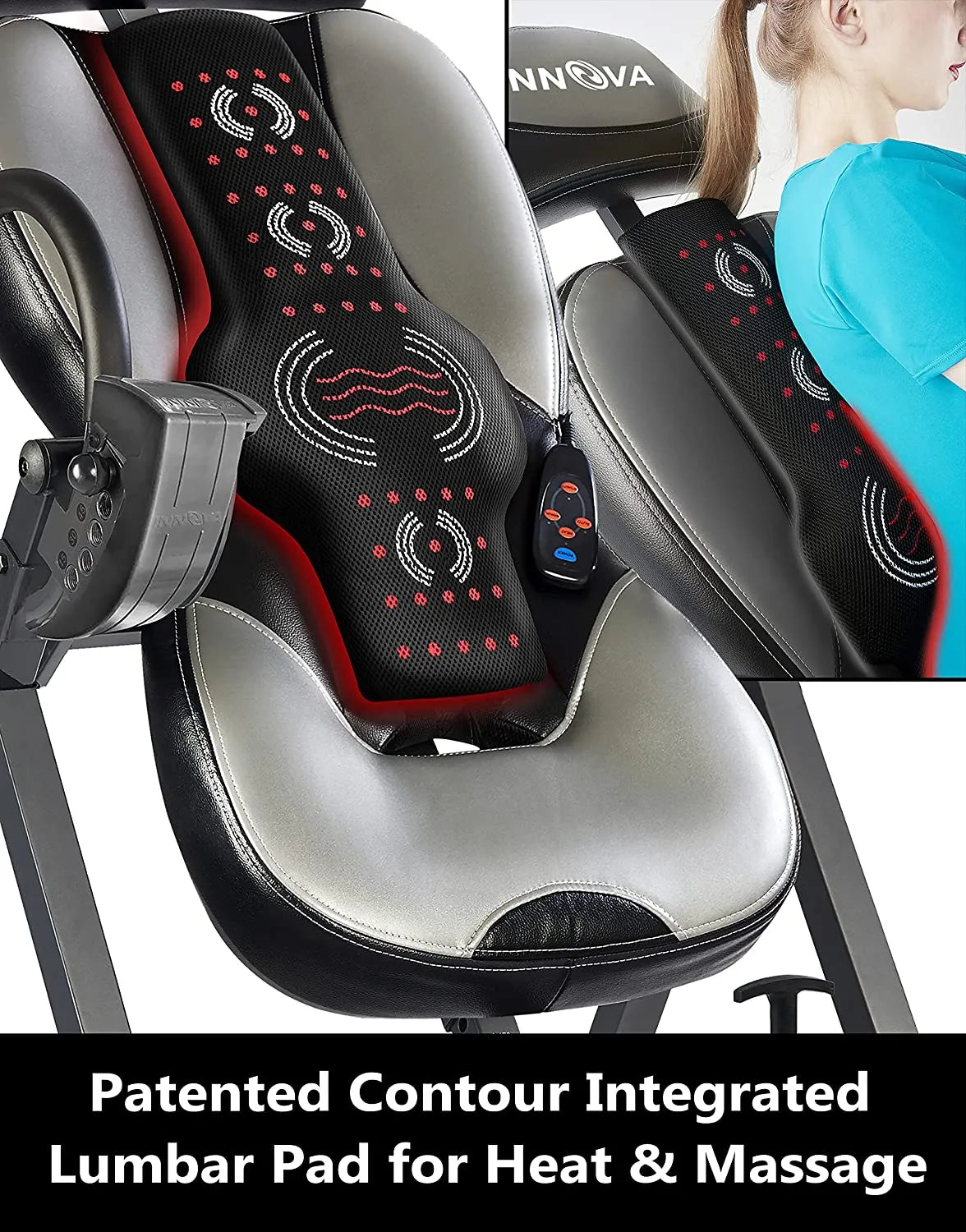 INNOVA HEALTH AND FITNESS ITM5900 Advanced Heat and Massage Inversion Table sgtnighsdesigns
