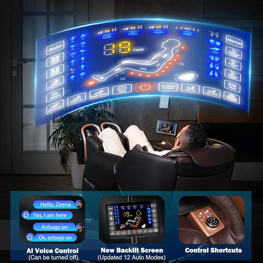 2025 Full Body Massage Chair, SL-Track, AI Control, Heat, Calfrest Extension