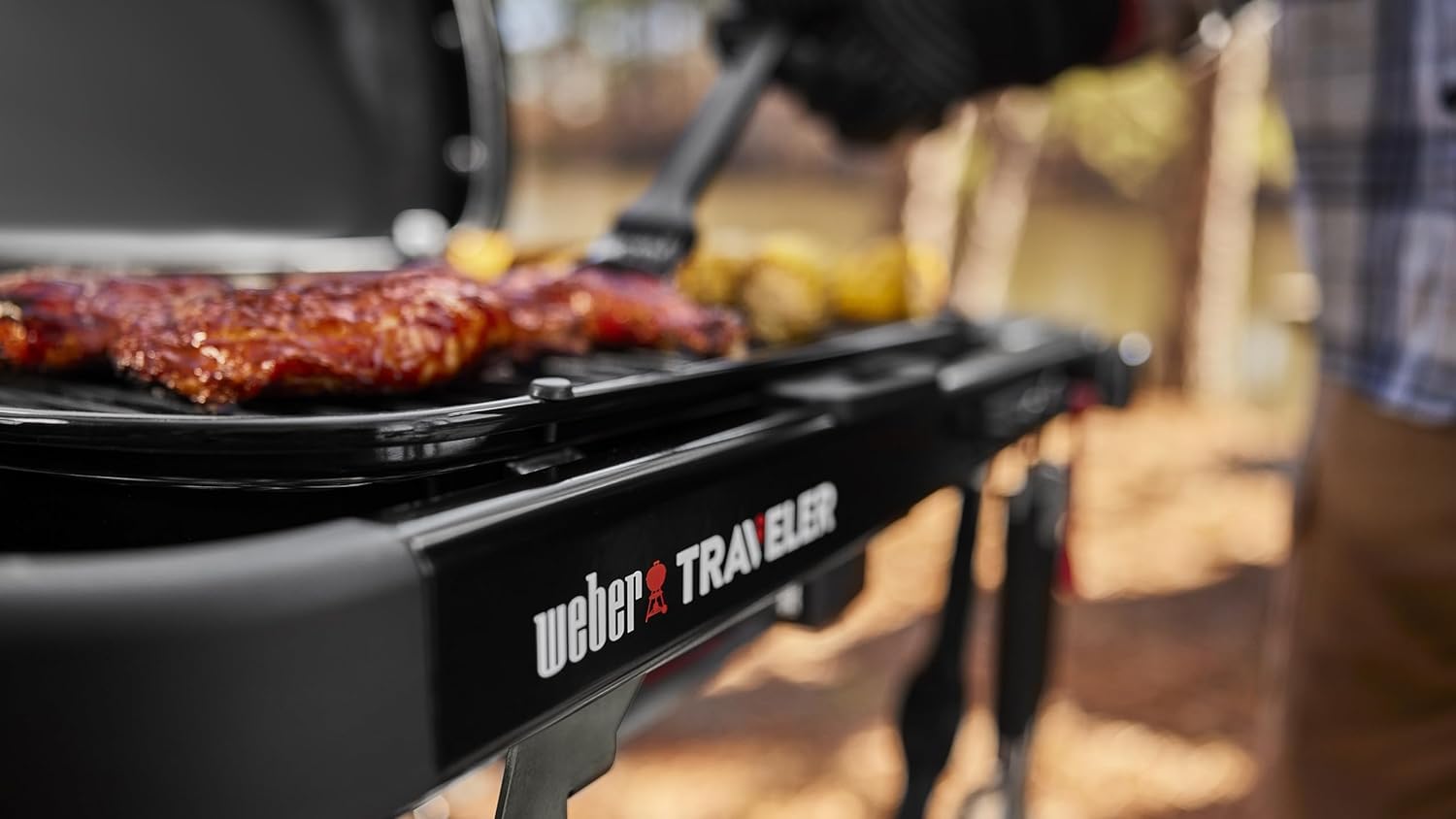 Weber Traveler Portable Propane Grill, 1 Burner, Black