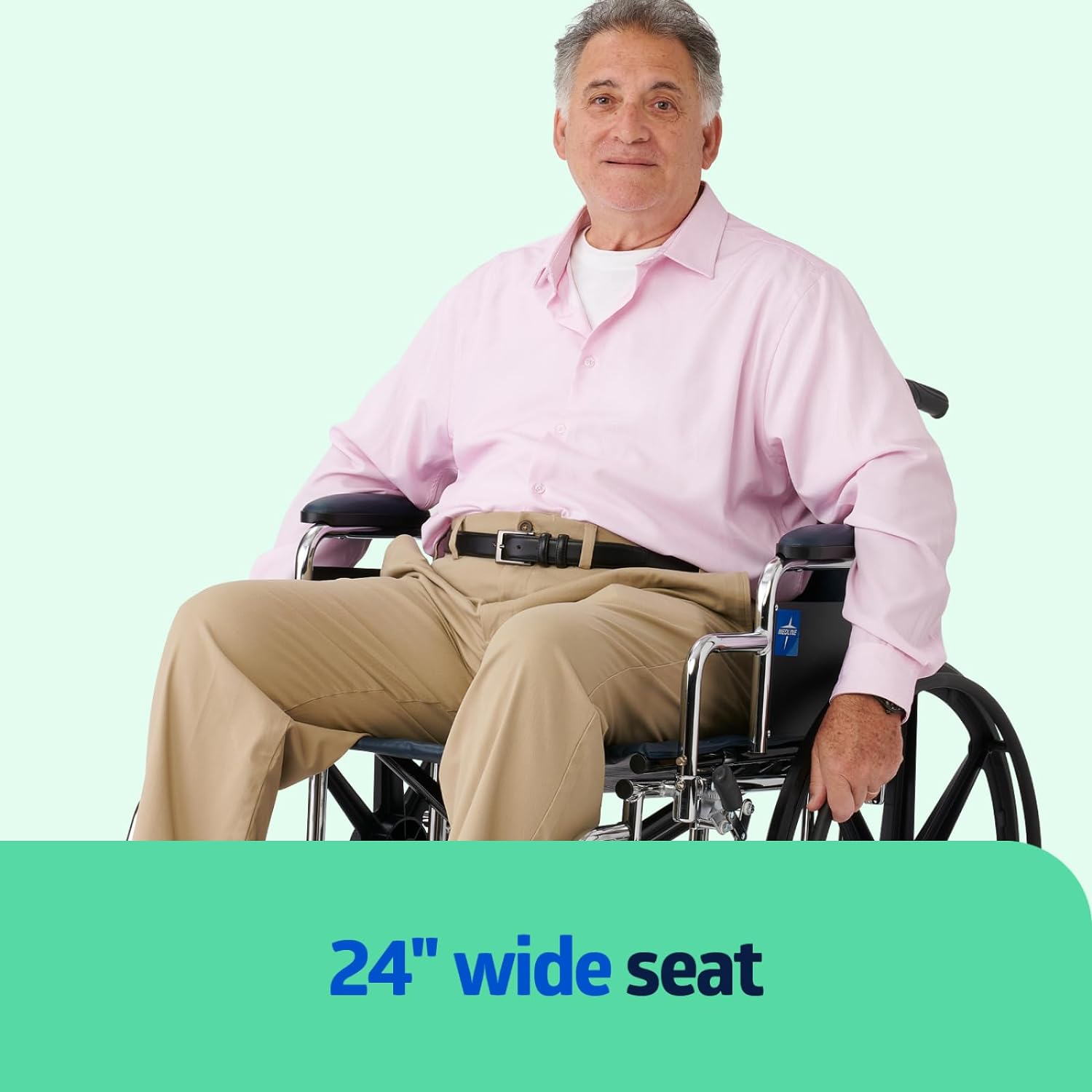 Medline Excel Bariatric Wheelchair, 24" Seat, 500 LBS Capacity