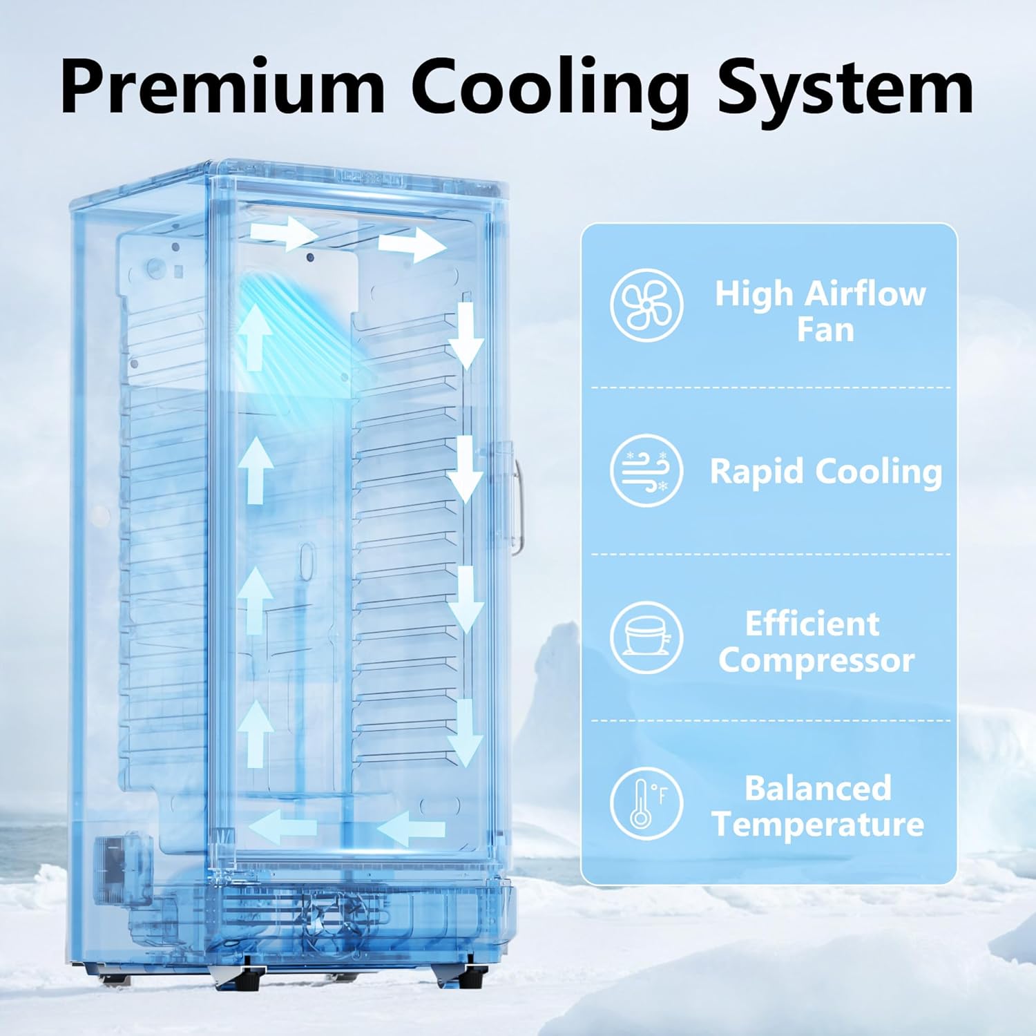 6 Cu.Ft Commercial Display Refrigerator with Glass Door & Lock